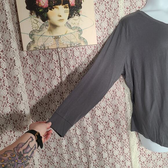 NWOT Terra and Sky gray long sleeve v neck top size 2X - Picture 3 of 6